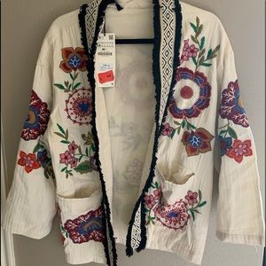 SOLD!!! Zara, NWT embroidered jacket